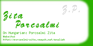 zita porcsalmi business card